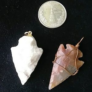 Genuine Arrowheads art deco necklace pendant